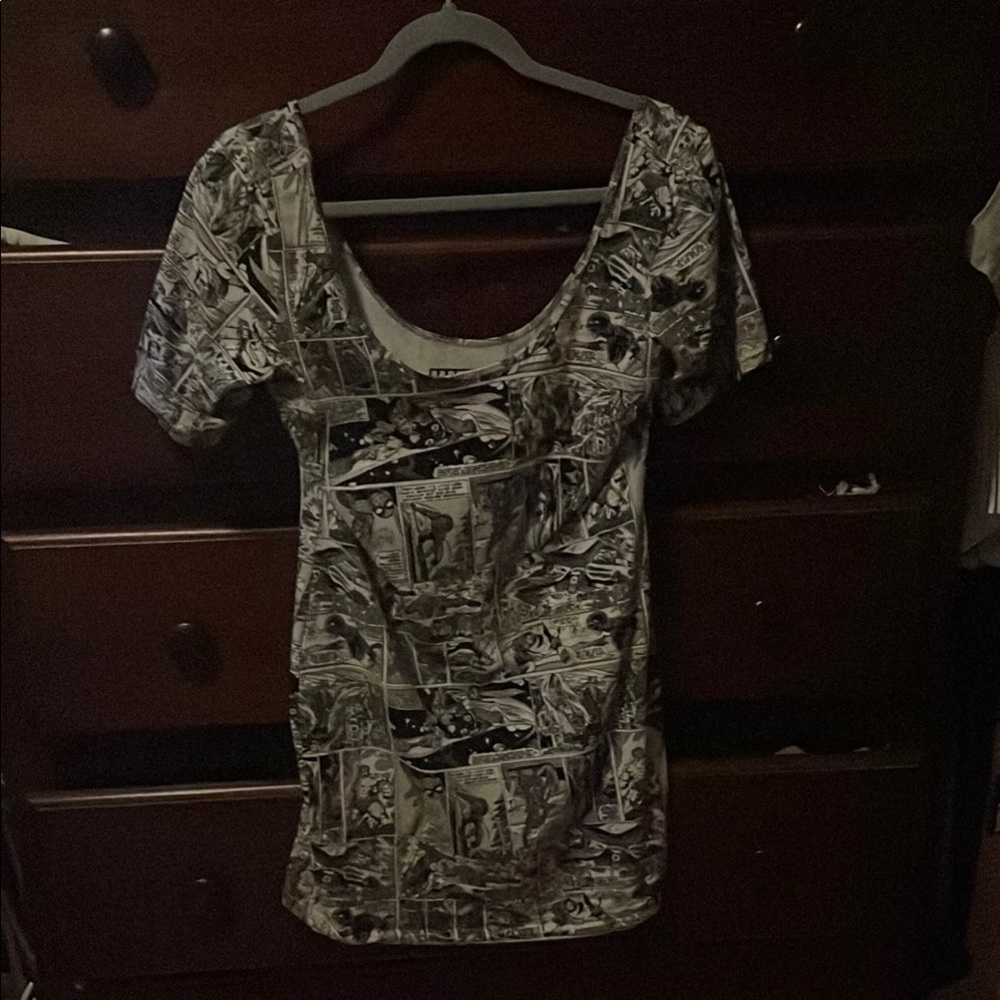 Marvel Graphic Tee Dress in Black and White